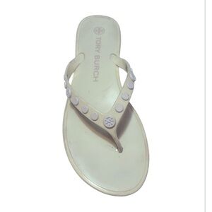 AMPUTEE RIGHT SHOE ONLY Tory Burch Studded Jelly Thong Sandals Sz 7 ONE SHOE